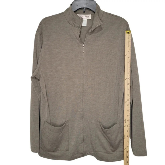 SIMPLY SUSAN by Susan G Taupe Zip-Up Casual Jacket Women's Size Large - Picture 4 of 8